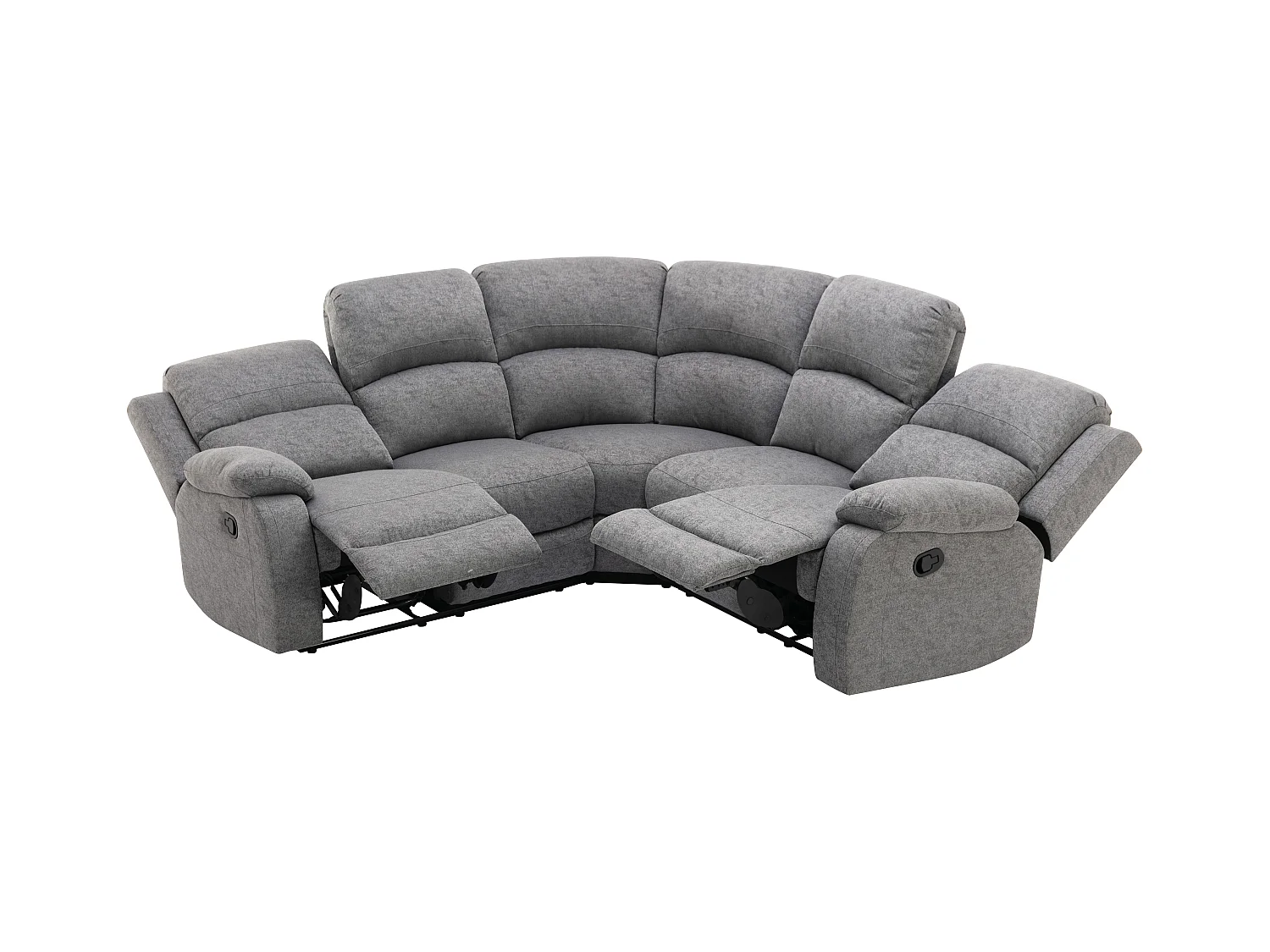 Sofá esquinero reclinable de tela gris claro RIETI