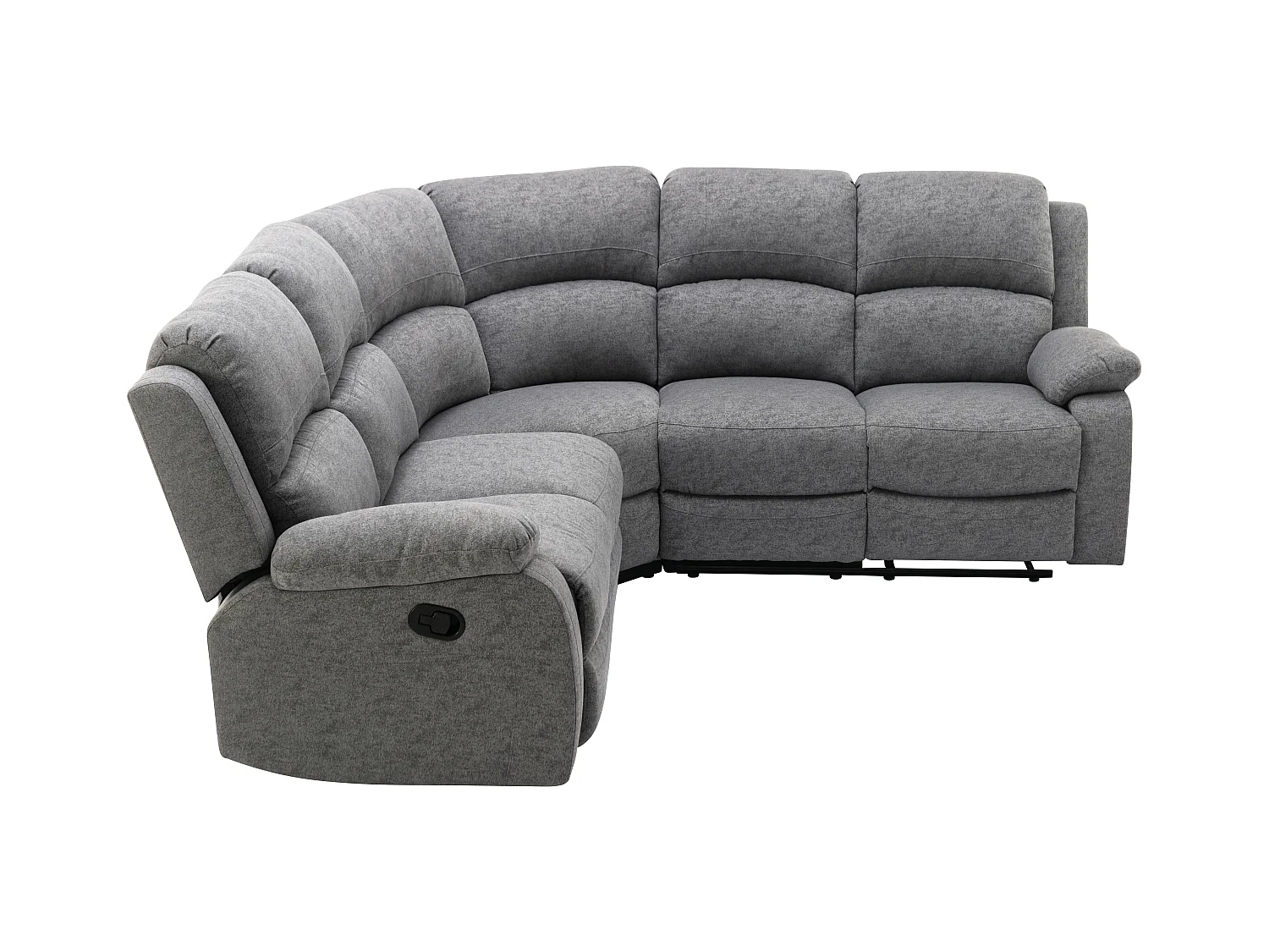 Sofá esquinero reclinable de tela gris claro RIETI