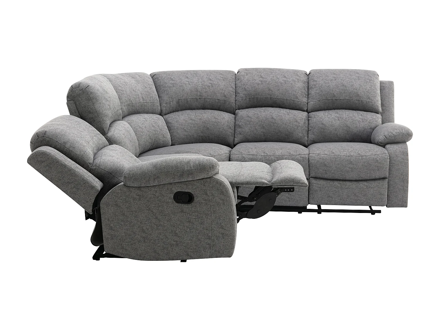 Canapé d'angle relax en tissu chiné gris RIETI