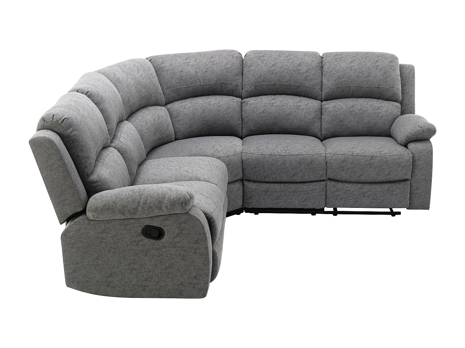 Canapé d'angle relax en tissu chiné gris RIETI