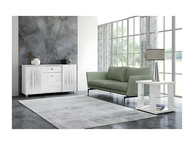 MARIKA - Pack Salon Séjour avec Buffet 3P et Table d'Appoint