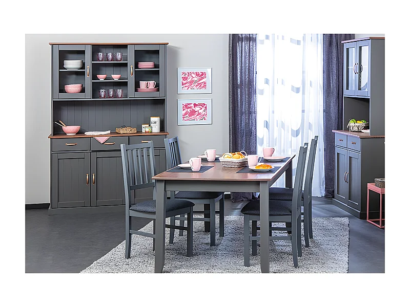 MELINA - Ensemble Séjour avec Table 160cm + 2 Vaisseliers