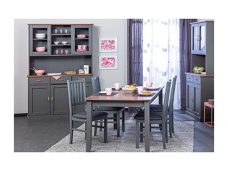 MELINA - Ensemble Séjour avec Table 160cm + 2 Vaisseliers