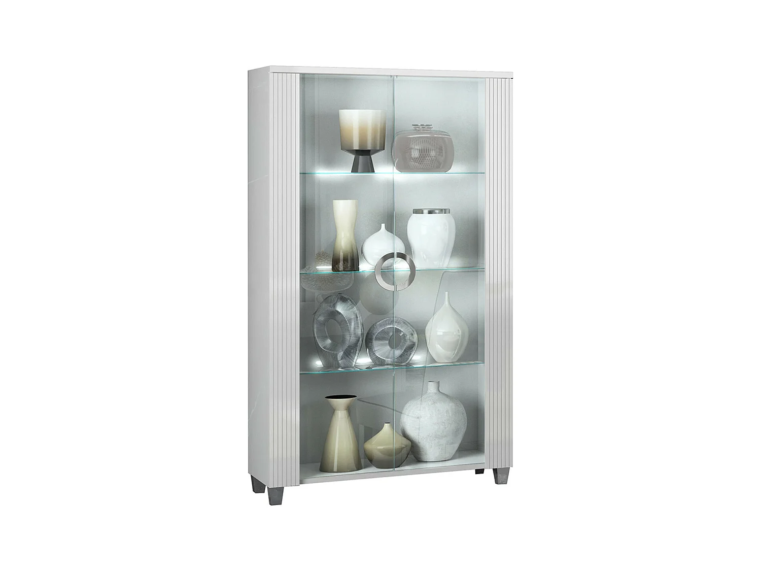 MARIKA - Séjour Complet avec Table Allongeable 160-200cm + Leds