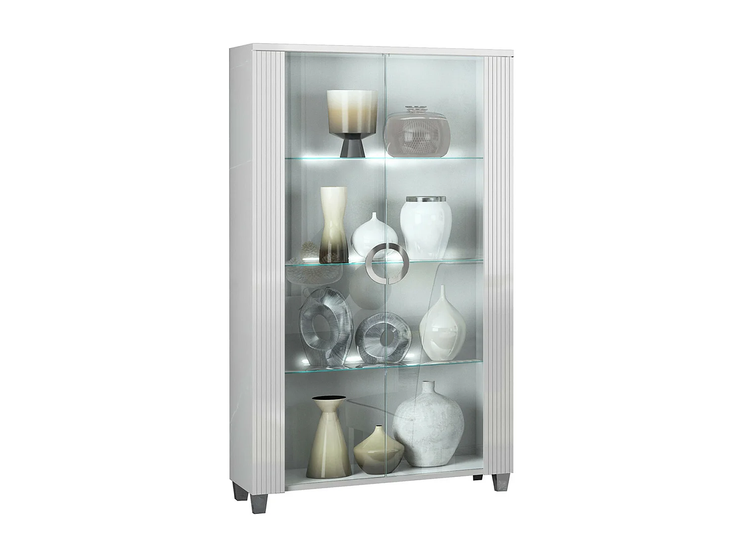 MARIKA - Séjour Complet avec Table Allongeable 160-200cm + Leds