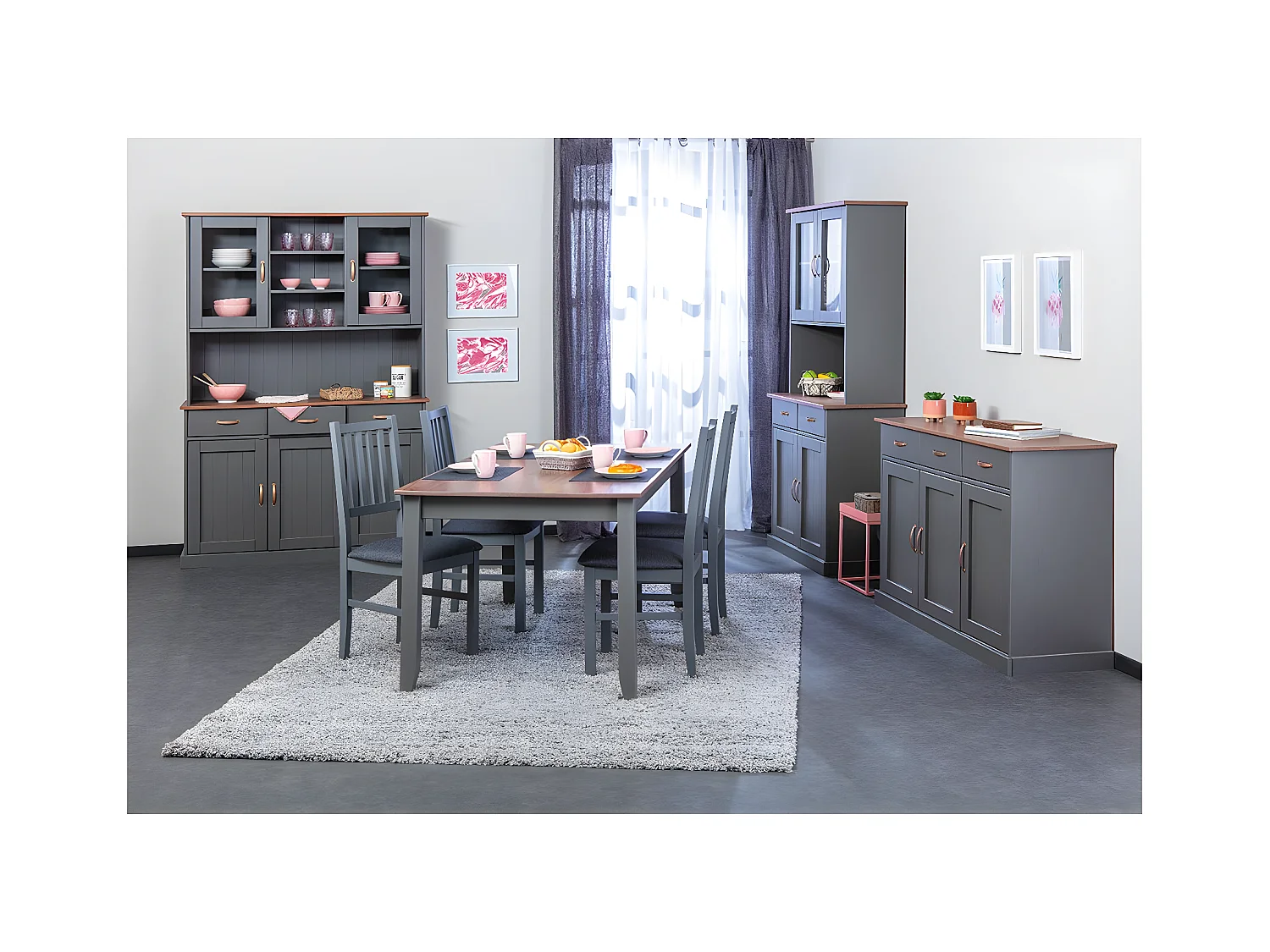 MELINA - Ensemble Séjour Complet avec Table 160cm