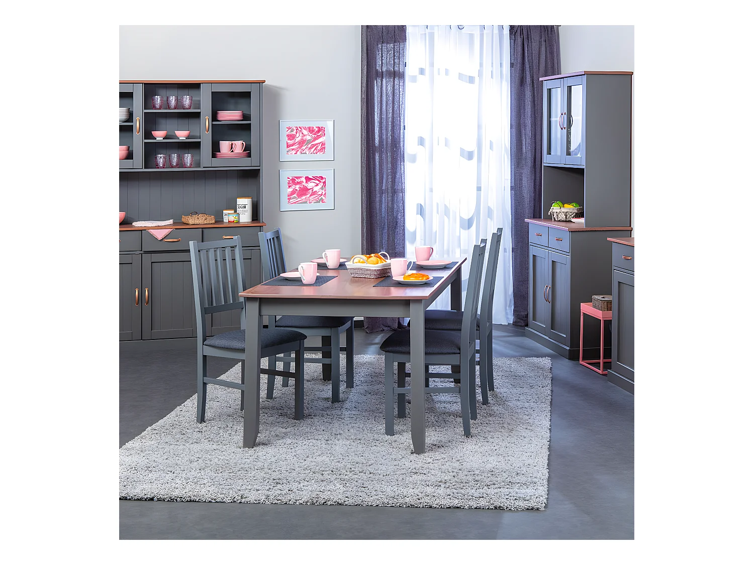 MELINA - Ensemble Séjour Complet avec Table 160cm