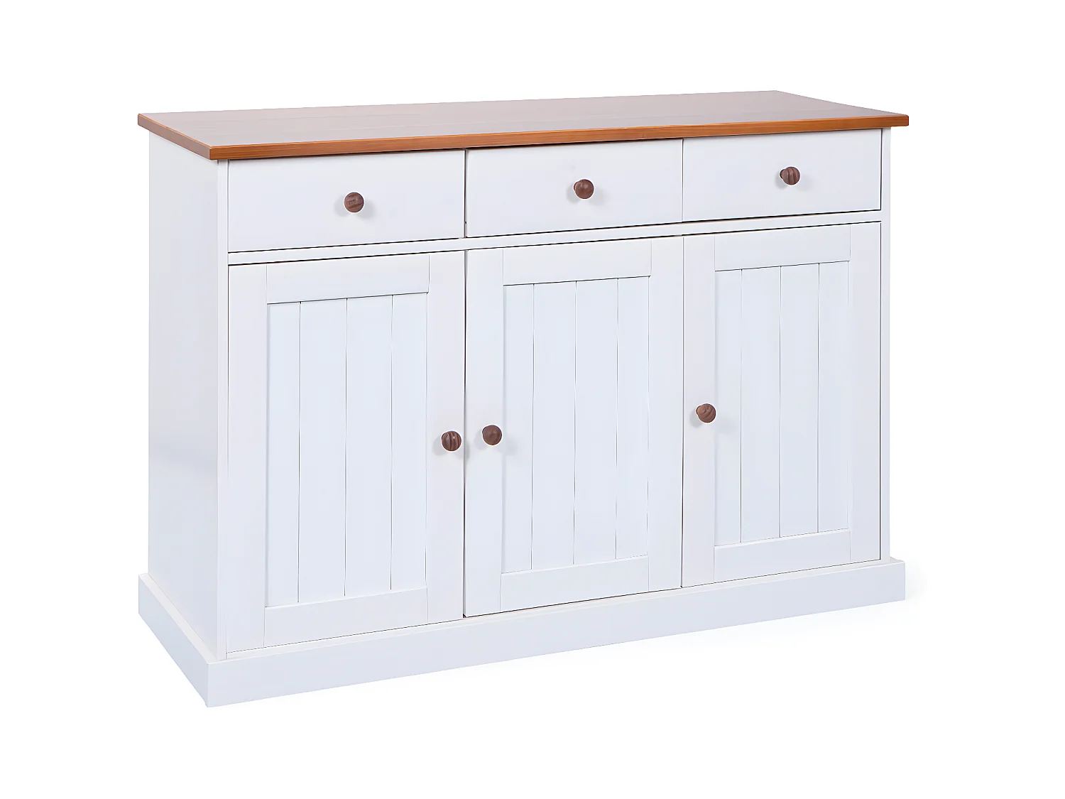 SOCOA - Pack Table 160cm + 2 Buffets + Vaisselier 5 Portes