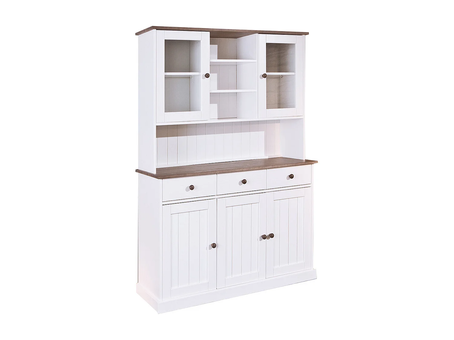 SOCOA - Ensemble Table 160cm + Buffet + 2 Vaisseliers