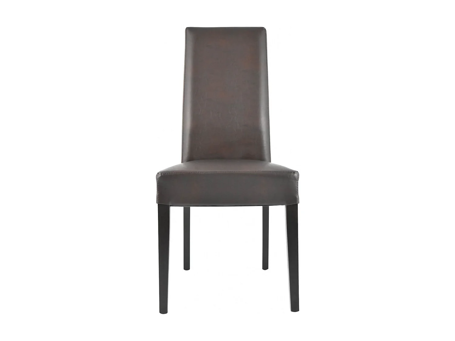 TORINO - Lot de 2 Chaises Simili Marron et Pieds Wengé