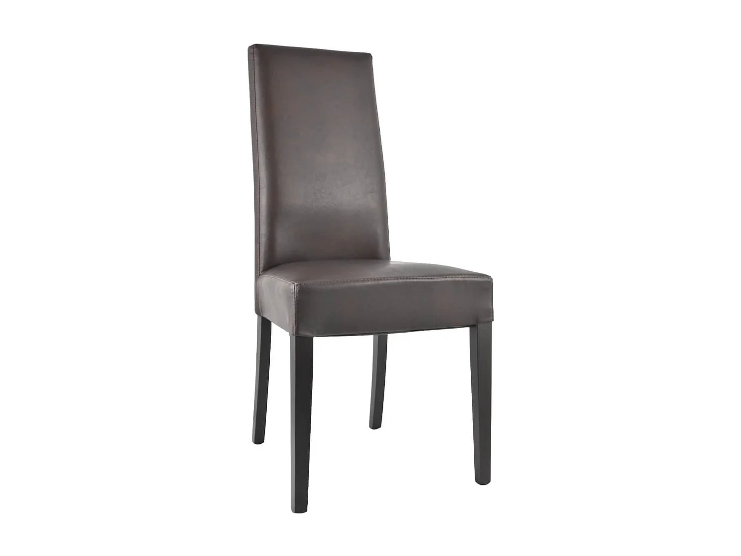 TORINO - Lot de 2 Chaises Simili Marron et Pieds Wengé