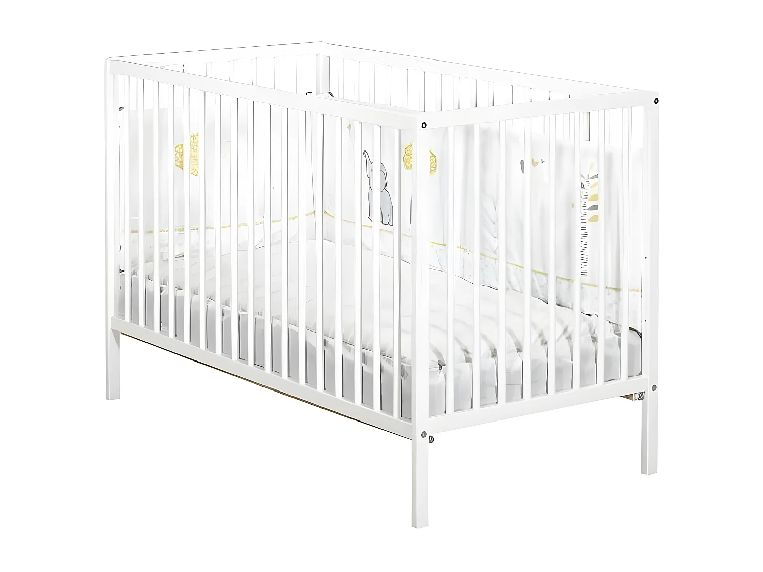 BABY PRICE - lit 120x60 tout barreaux blanc first