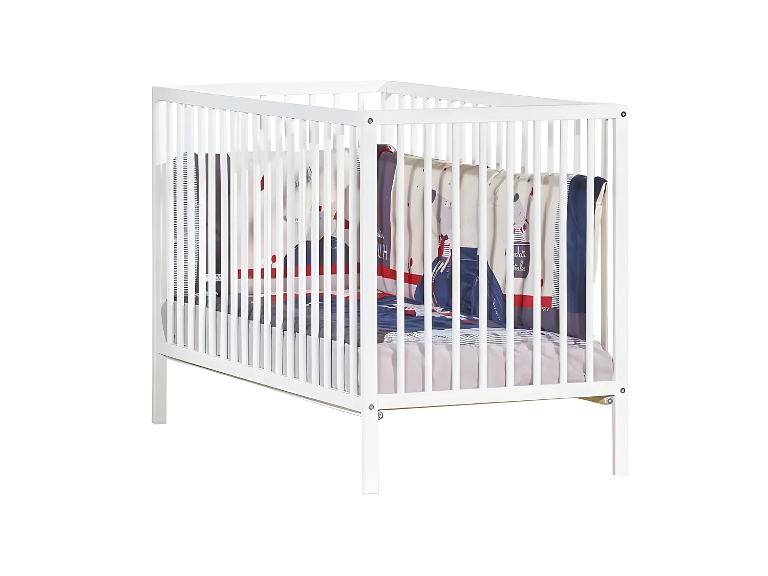 BABY PRICE - lit 120x60 tout barreaux blanc first