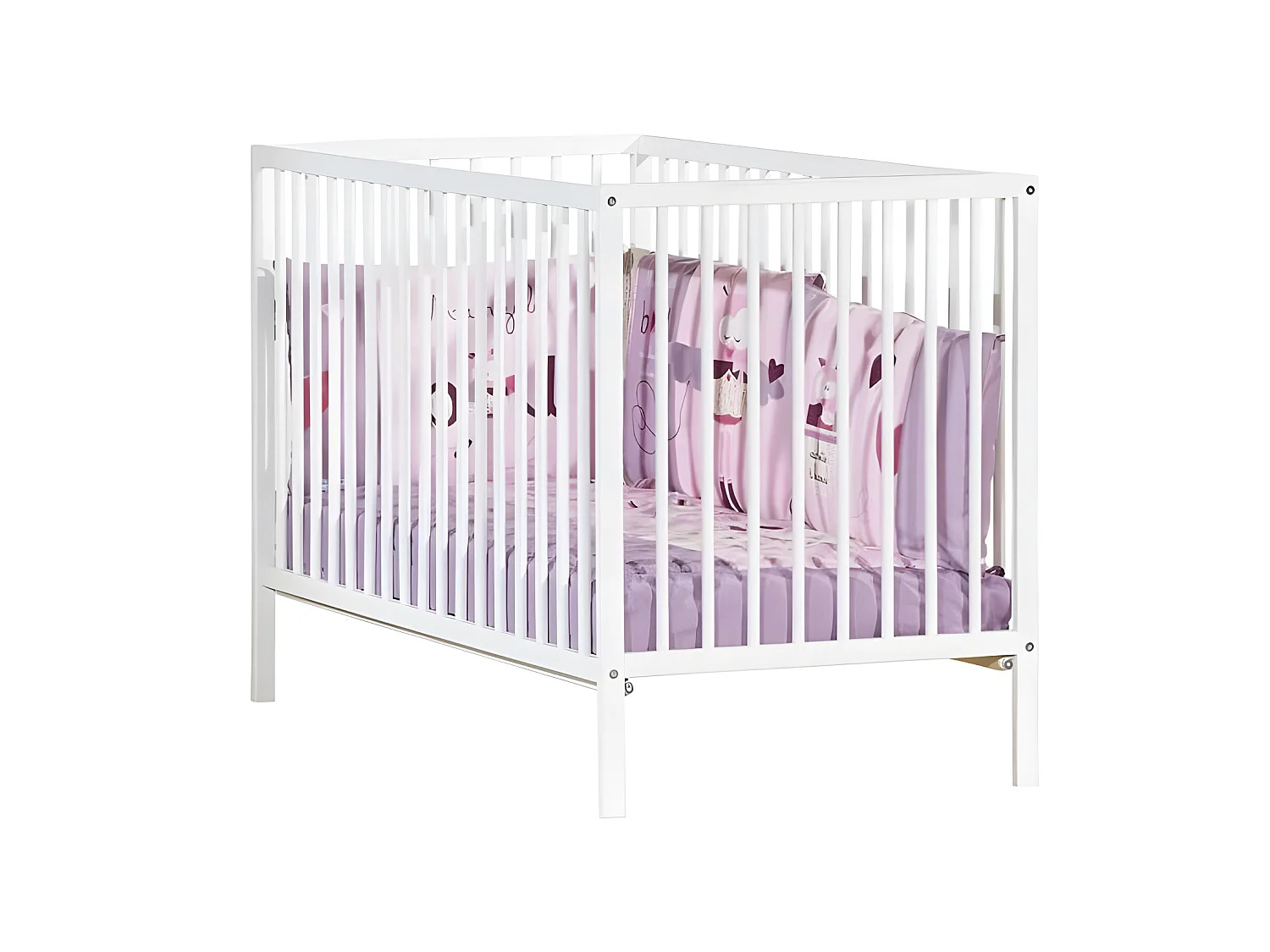 BABY PRICE - lit 120x60 tout barreaux blanc first