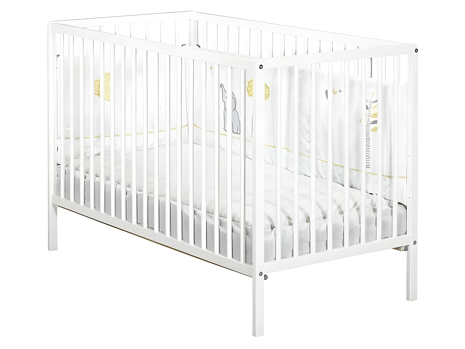 BABY PRICE - lit 120x60 tout barreaux blanc first