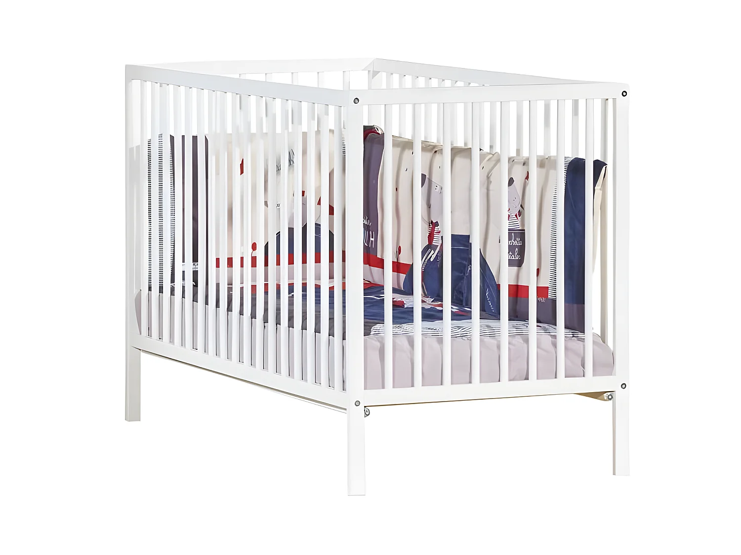 BABY PRICE - lit 120x60 tout barreaux blanc first