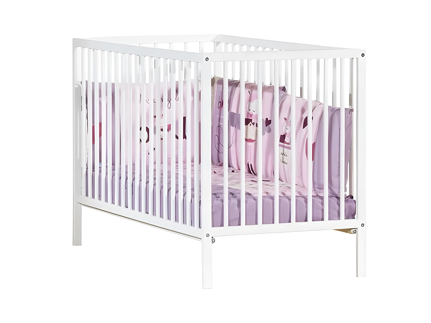 BABY PRICE - lit 120x60 tout barreaux blanc first