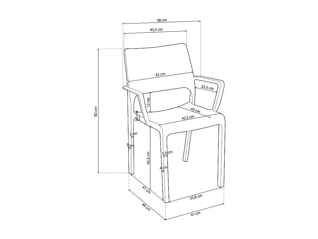 Pack 4 sillas de exterior Ocean Antracita