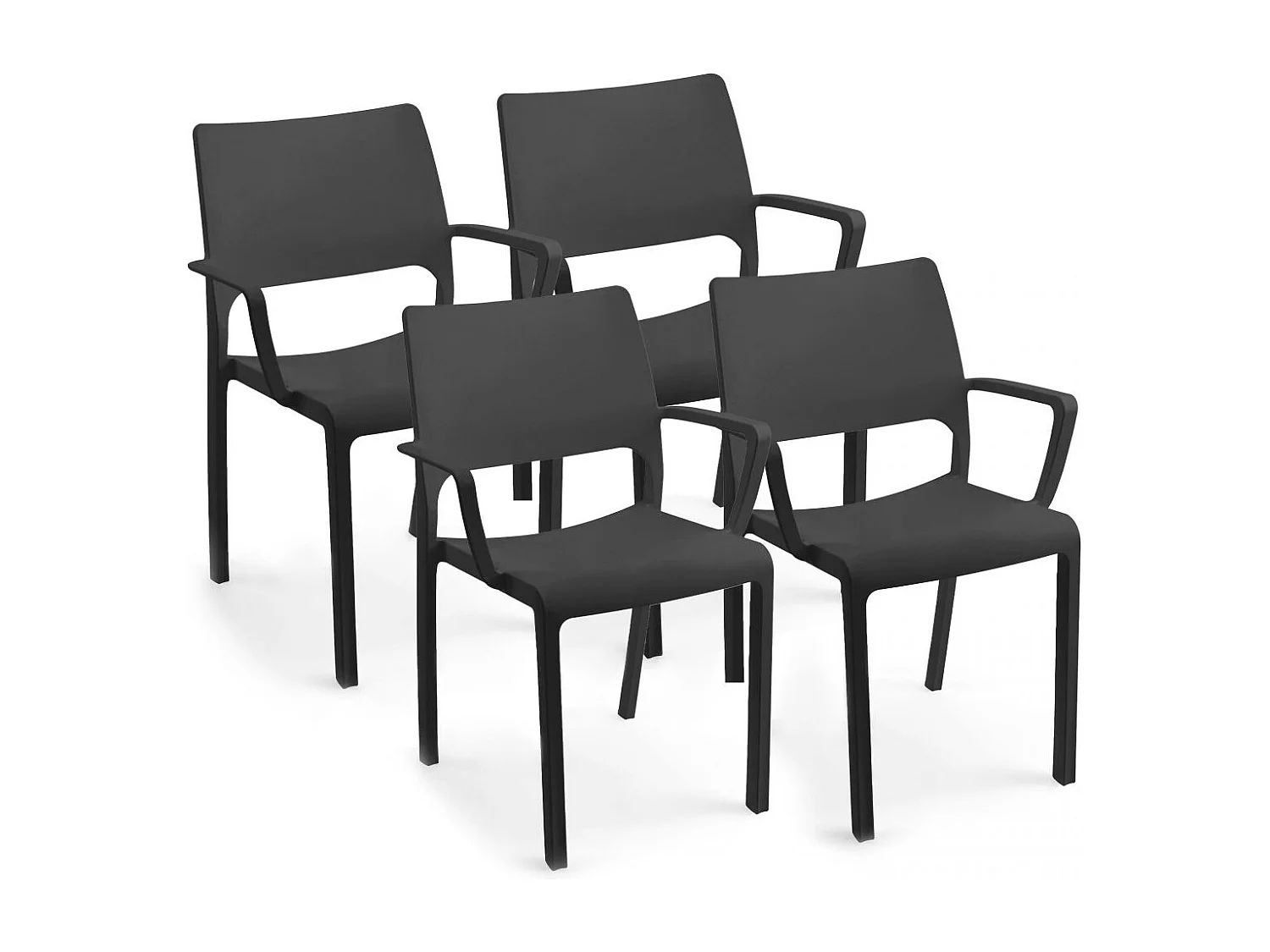 Pack 4 sillas de exterior Ocean Antracita