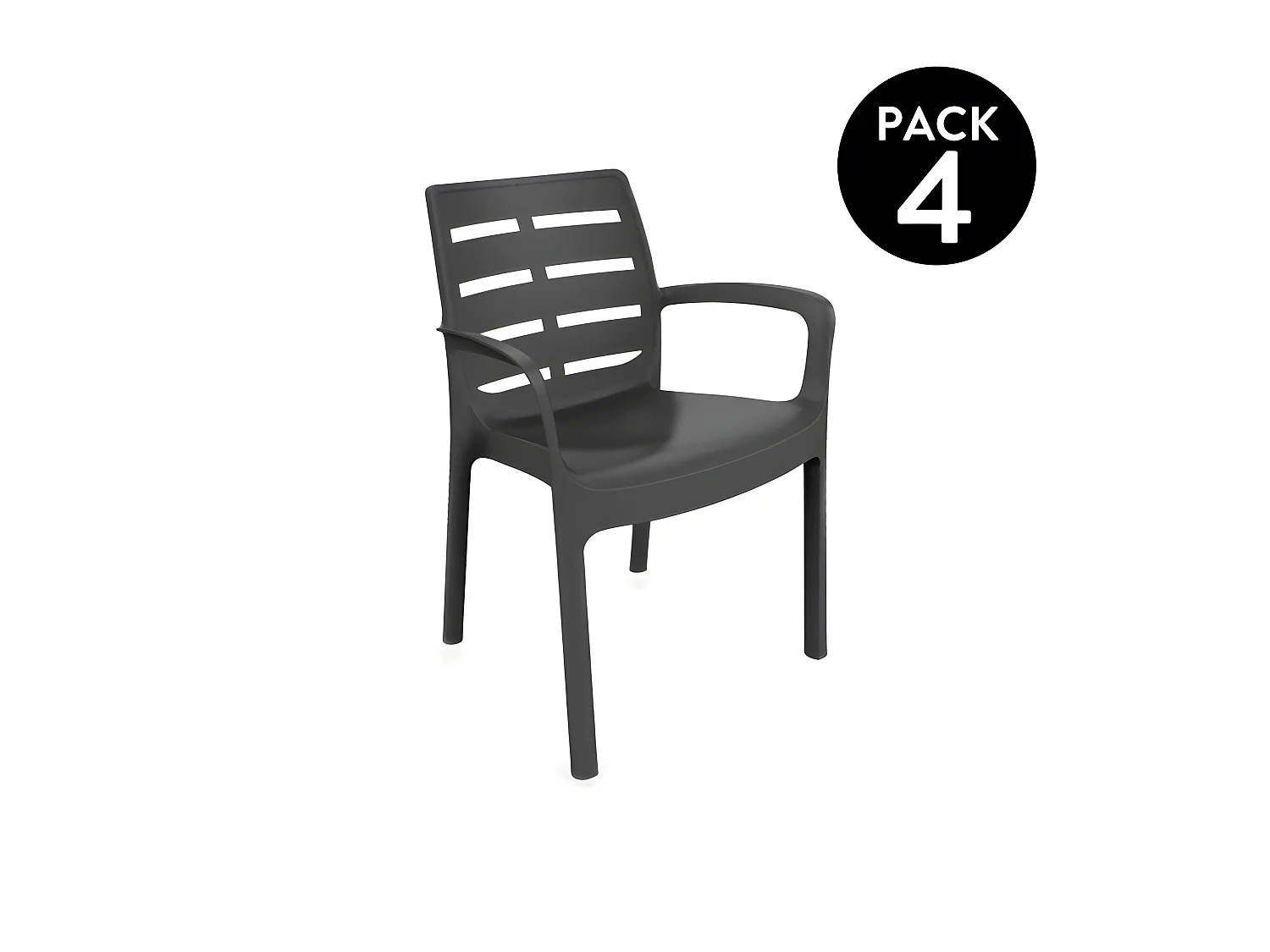 Pack 4 sillas de exterior Maui Antracita