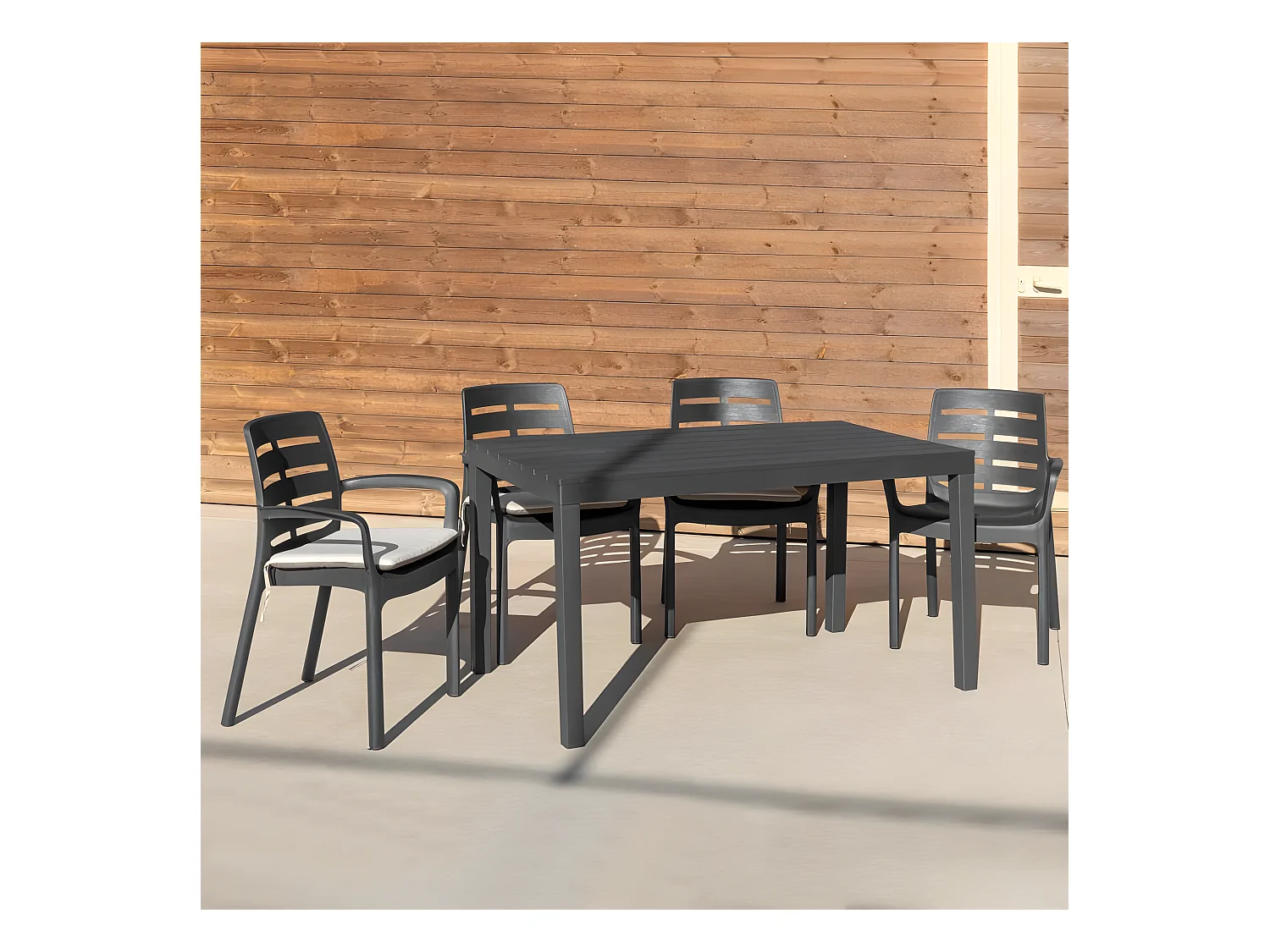 Pack 4 sillas de exterior Maui Antracita