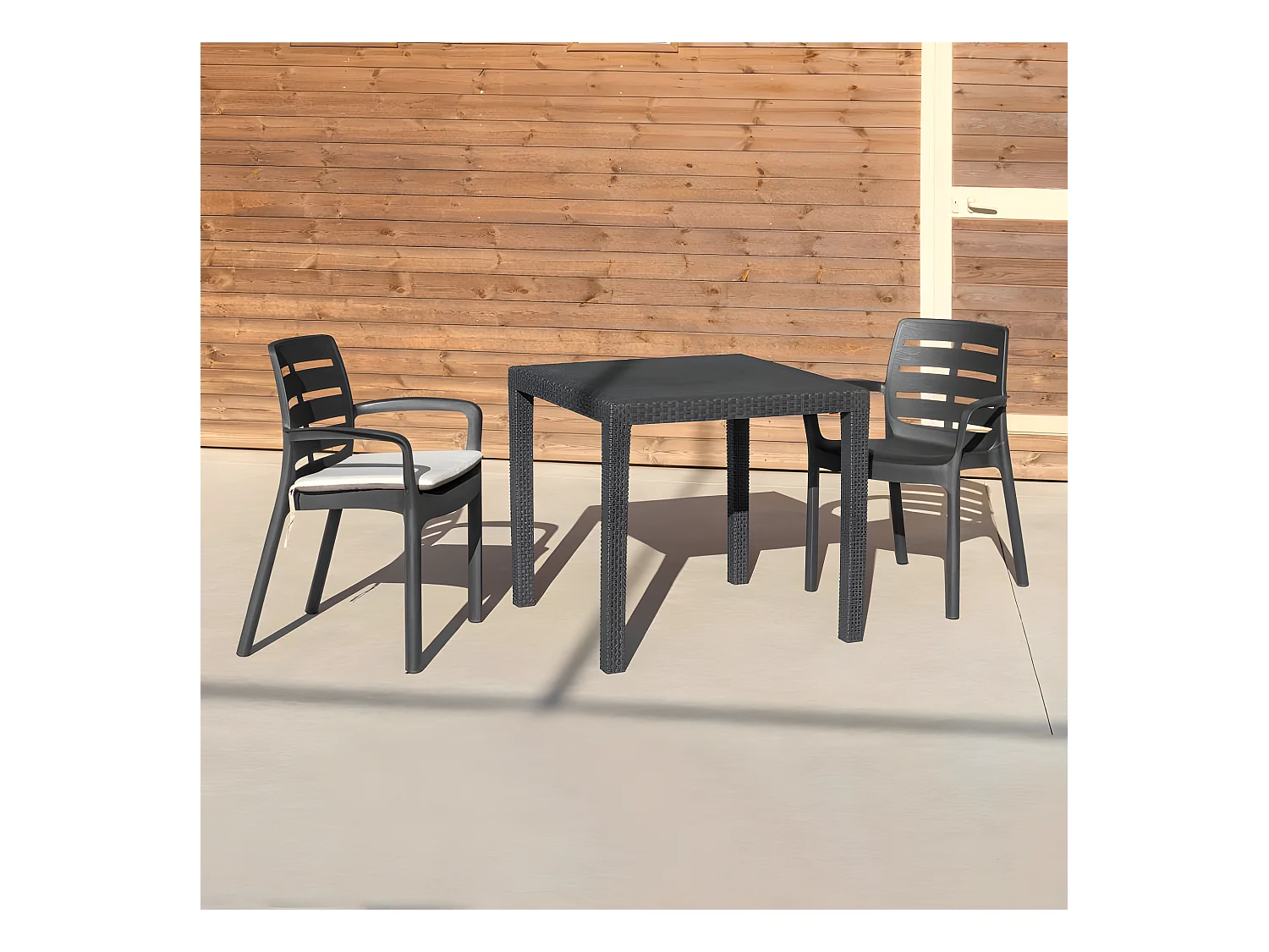 Pack 4 sillas de exterior Maui Antracita