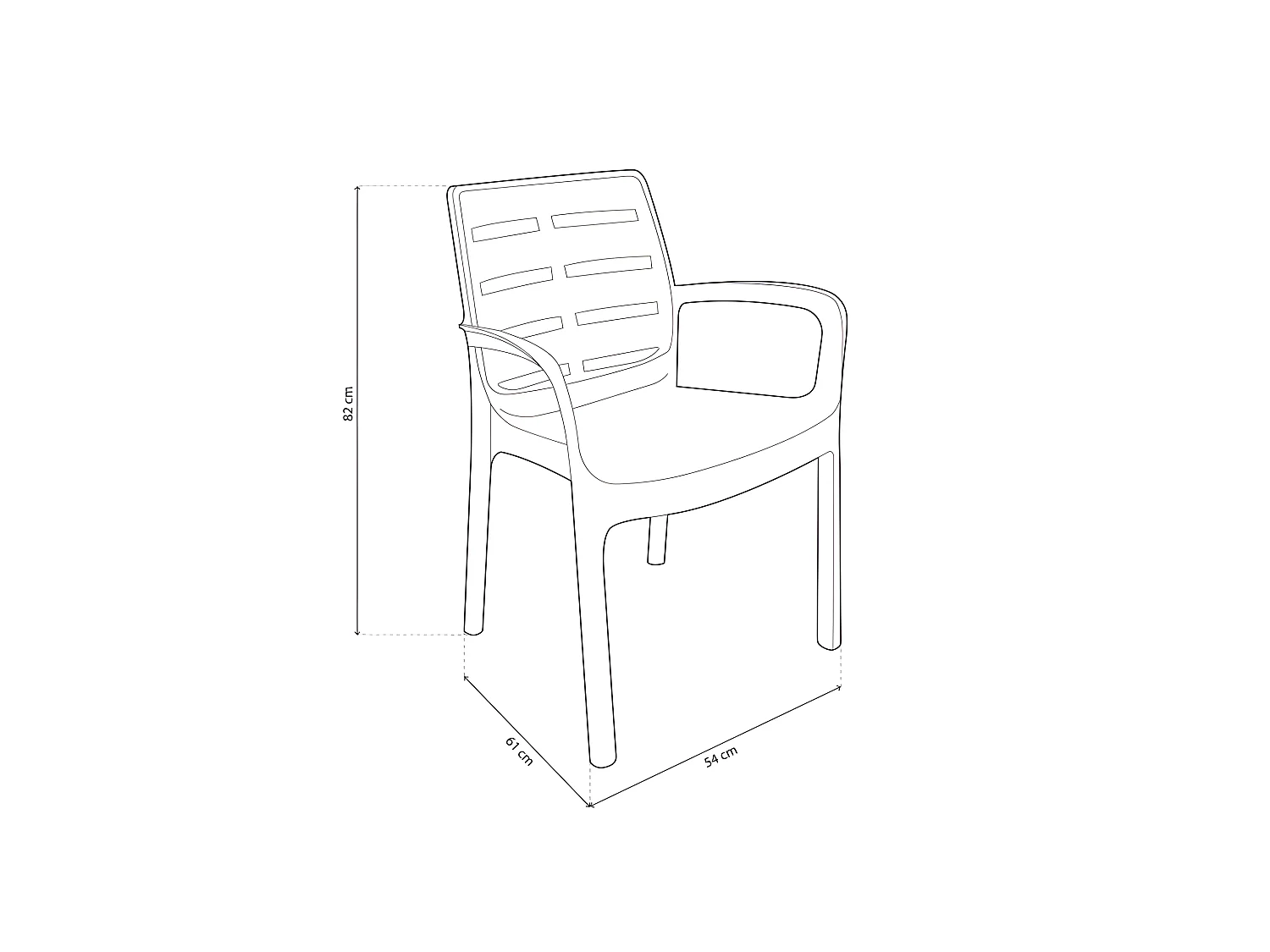 Pack 4 sillas de exterior Maui Antracita