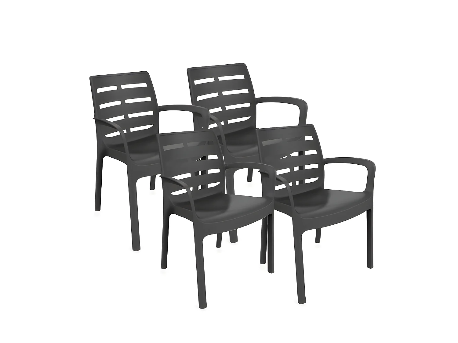 Pack 4 sillas de exterior Maui Antracita