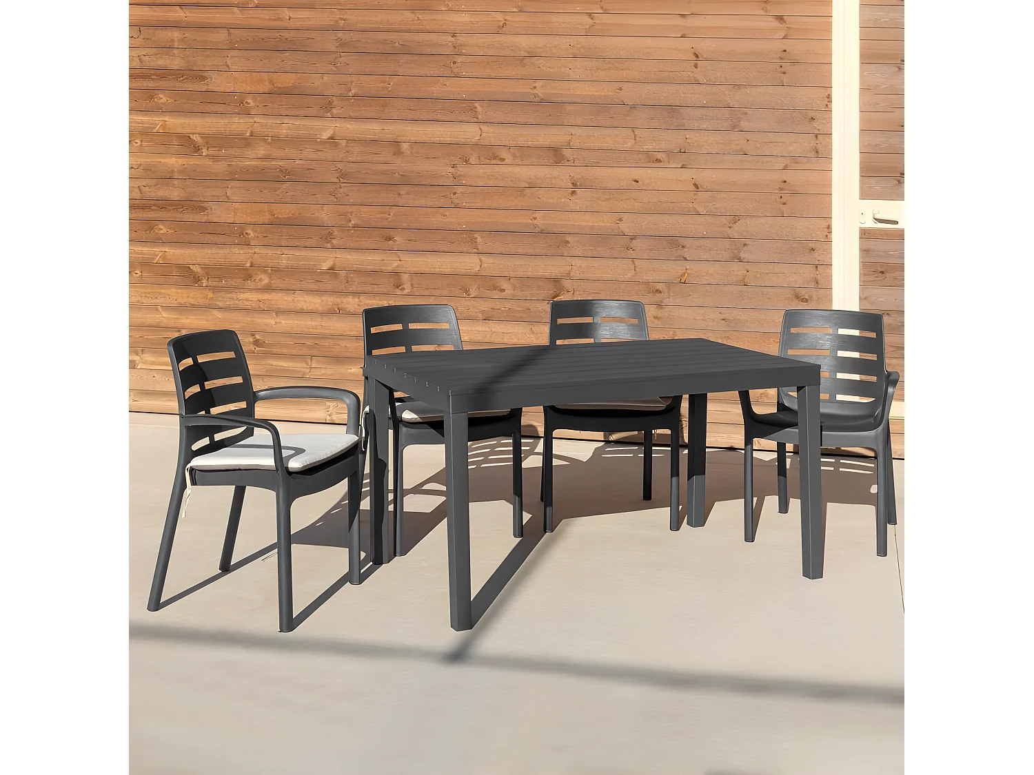 Pack 4 sillas de exterior Maui Antracita