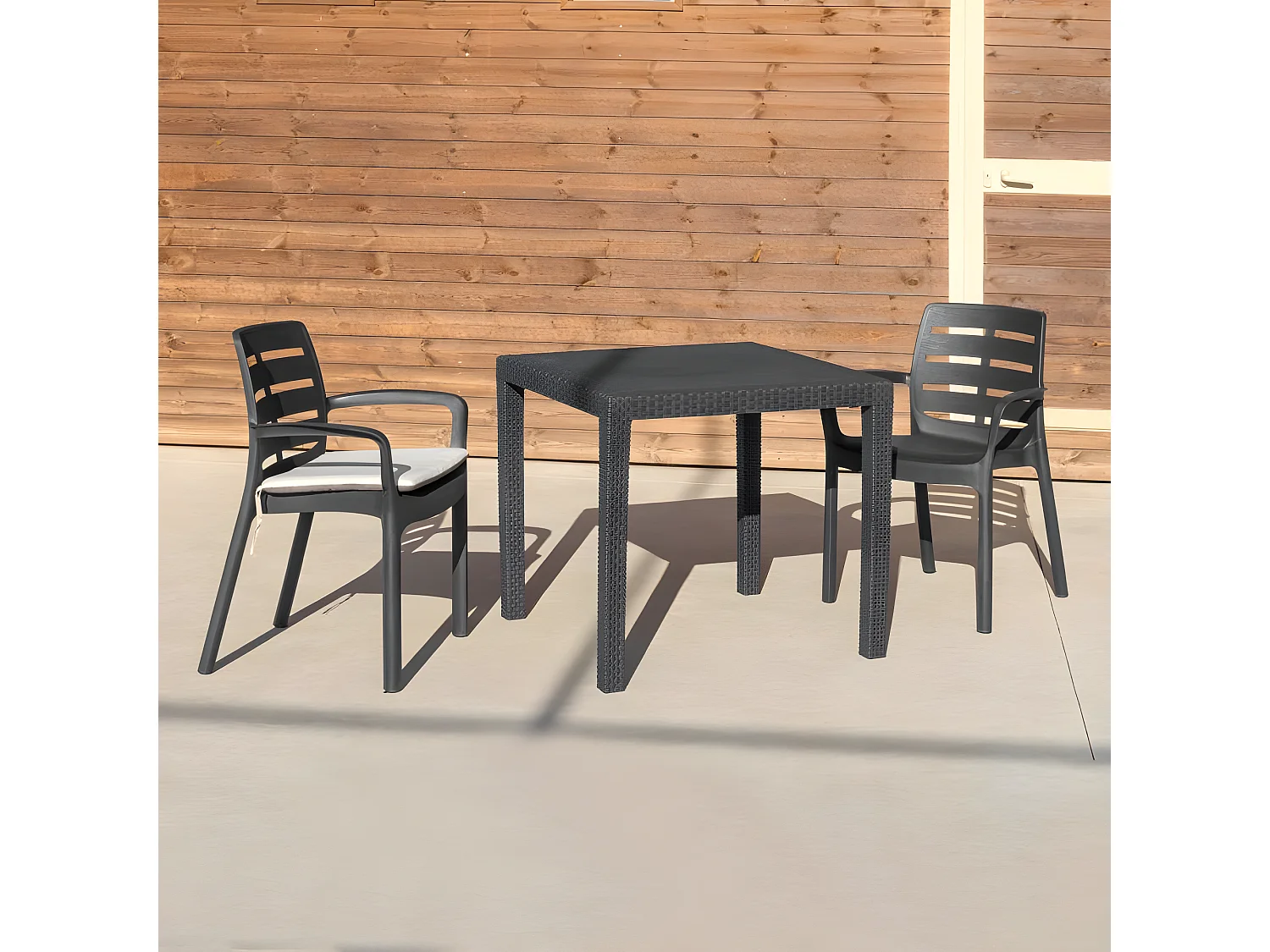 Pack 4 sillas de exterior Maui Antracita