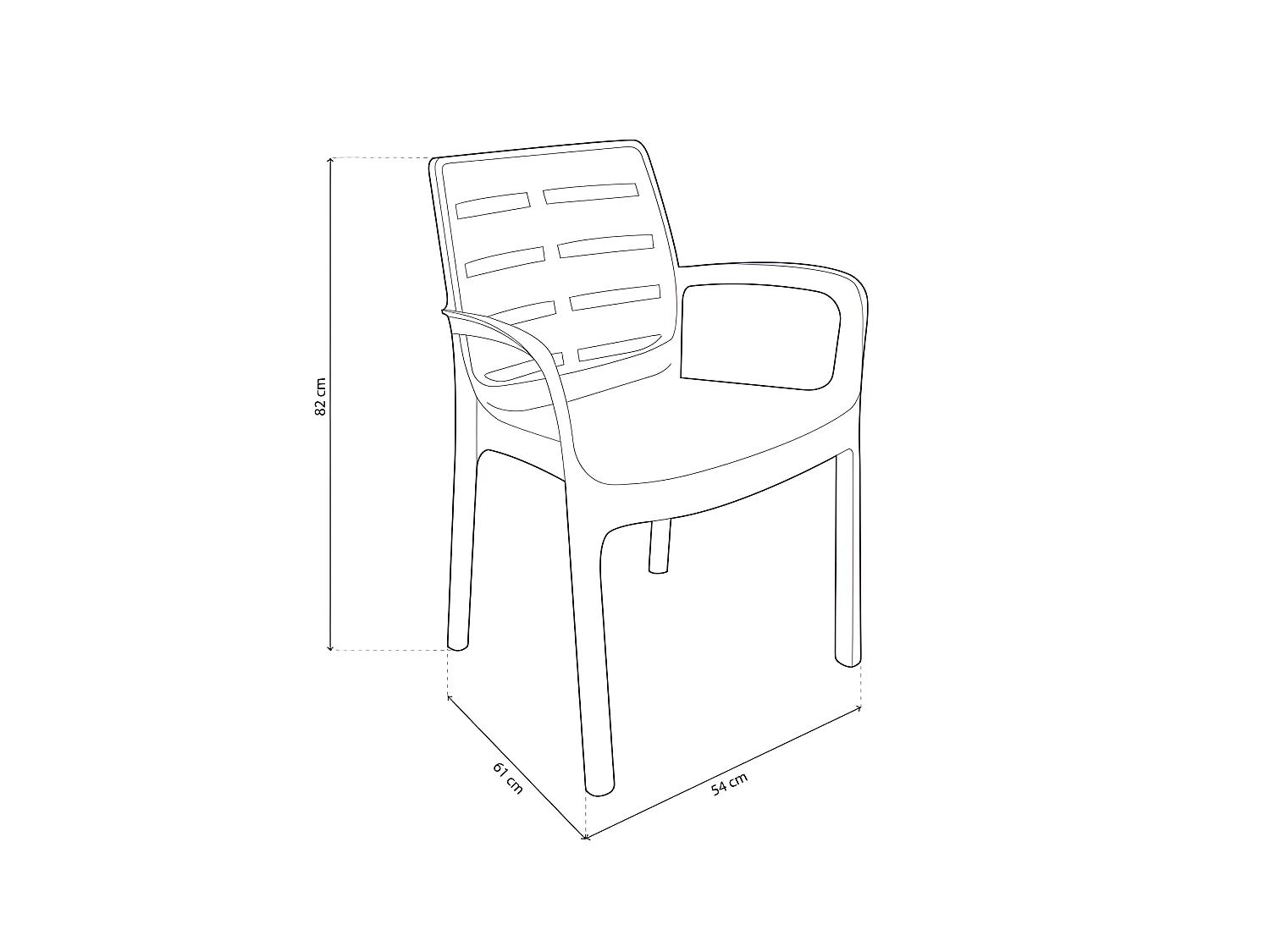Pack 4 sillas de exterior Maui Antracita
