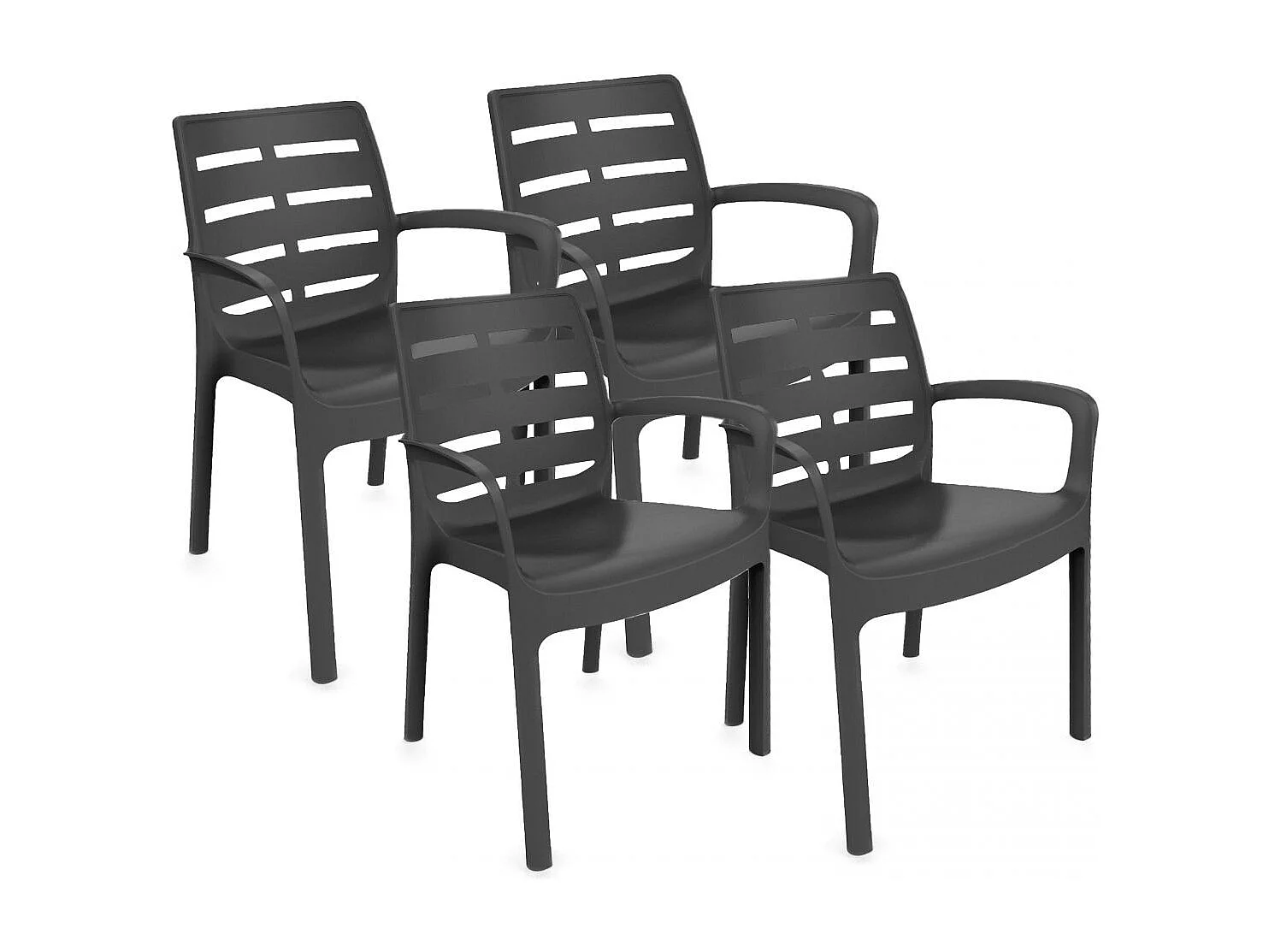Pack 4 sillas de exterior Maui Antracita