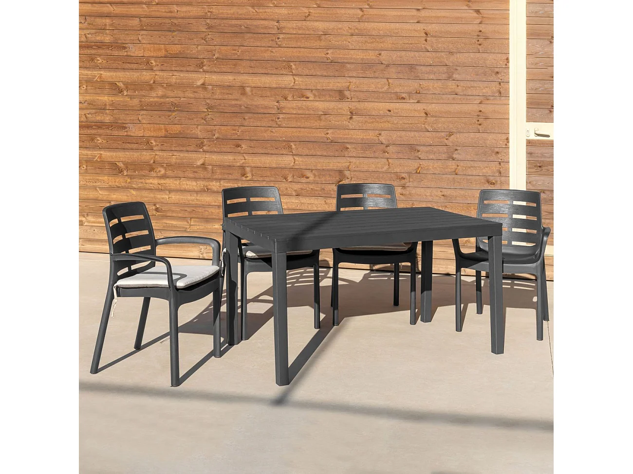 Pack 4 sillas de exterior Maui Antracita