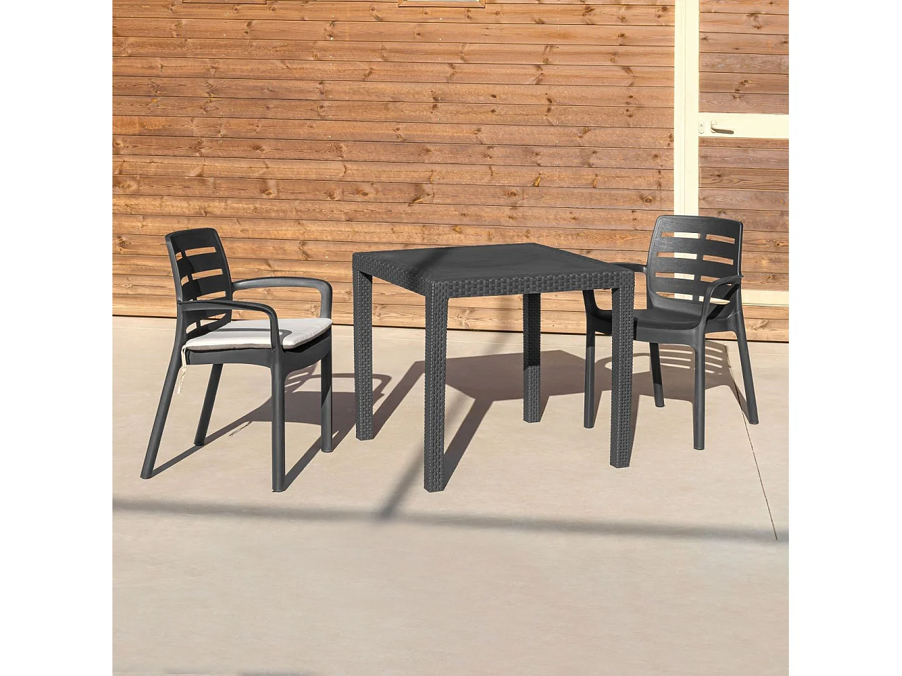 Pack 4 sillas de exterior Maui Antracita