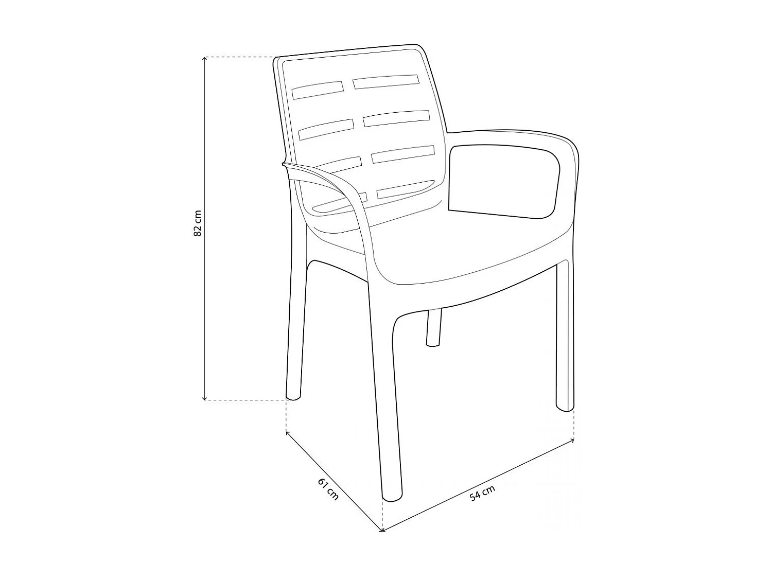 Pack 4 sillas de exterior Maui Antracita