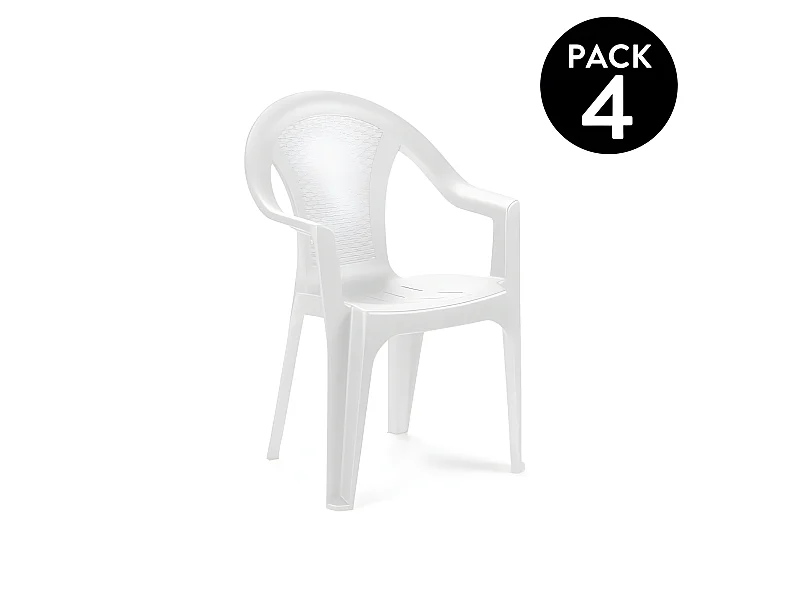 Pack 4 sillas de exterior Coral Blanco