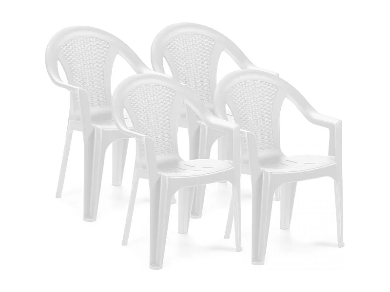 Pack 4 sillas de exterior Coral Blanco