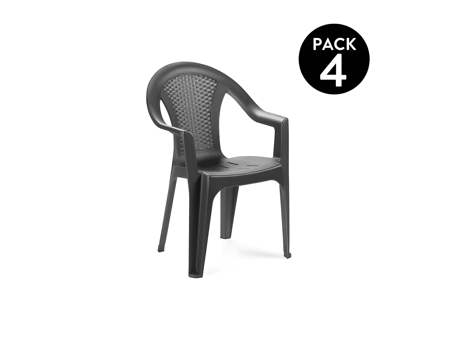 Pack 4 sillas de exterior Coral Antracita