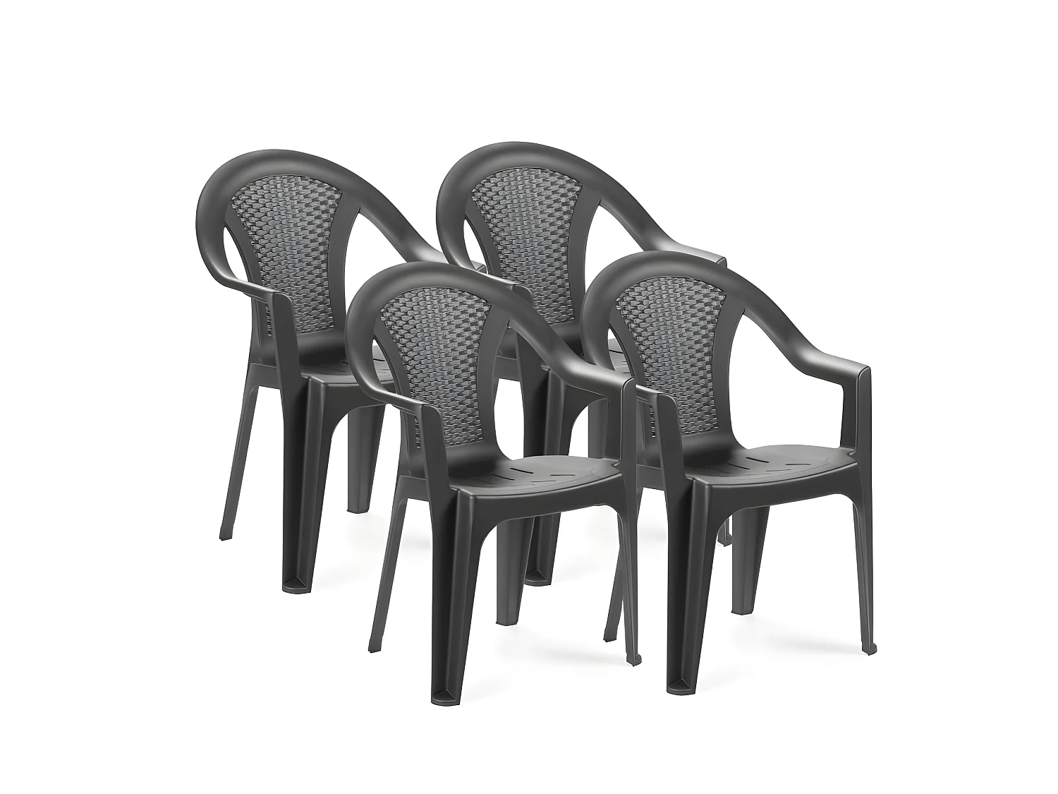 Pack 4 sillas de exterior Coral Antracita