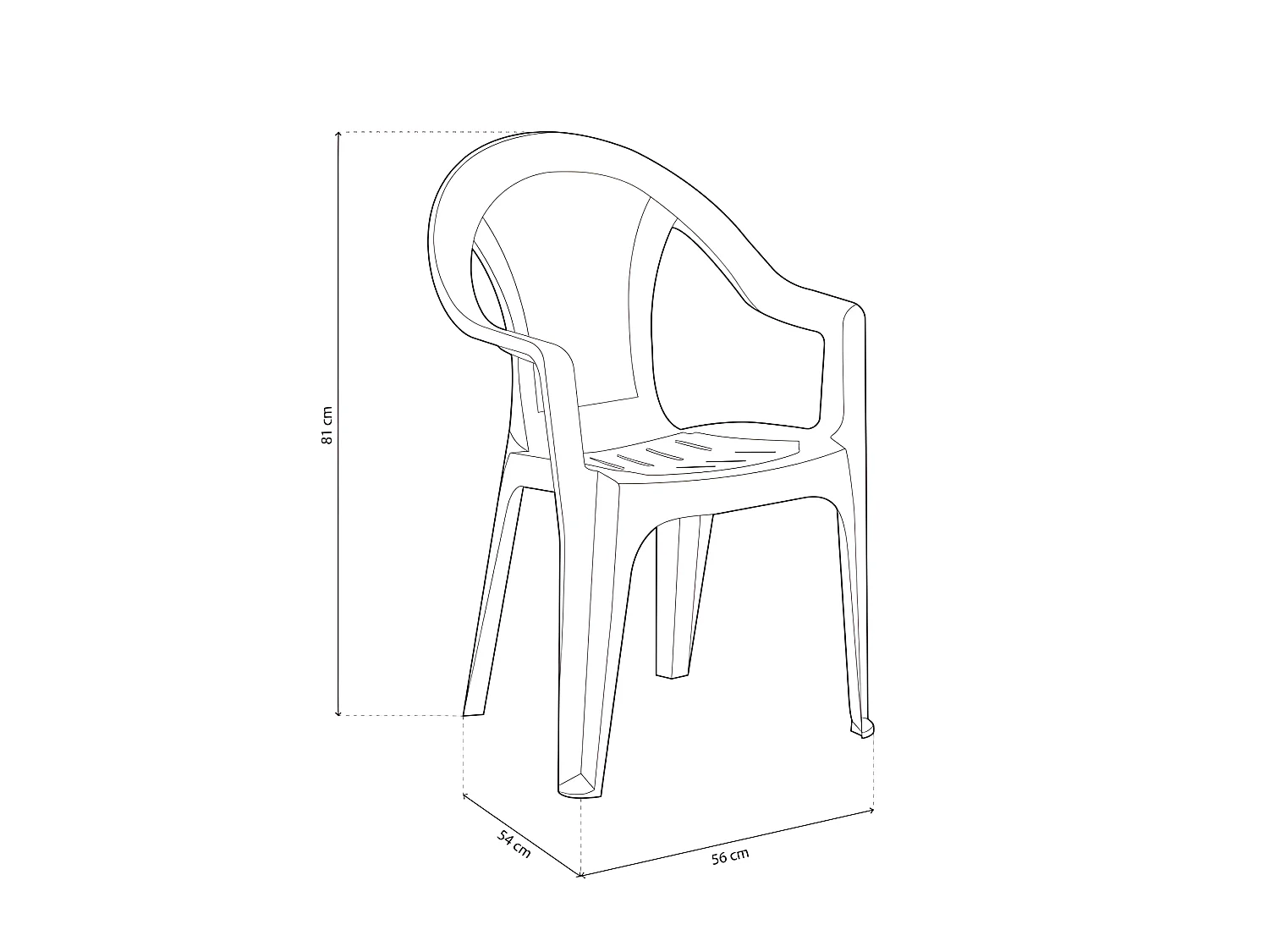 Pack 4 sillas de exterior Coral Antracita