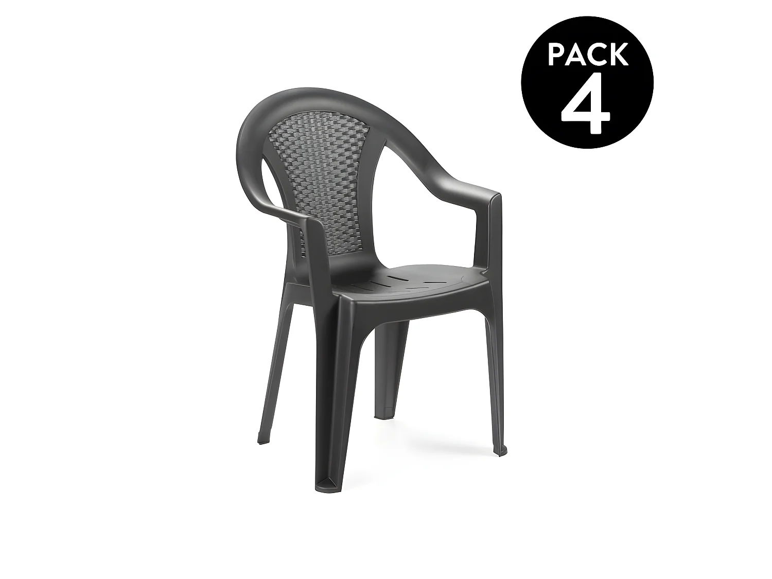 Pack 4 sillas de exterior Coral Antracita