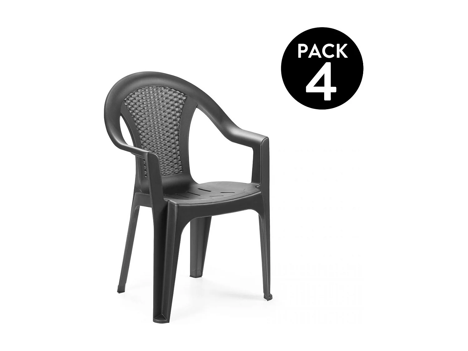 Pack 4 sillas de exterior Coral Antracita
