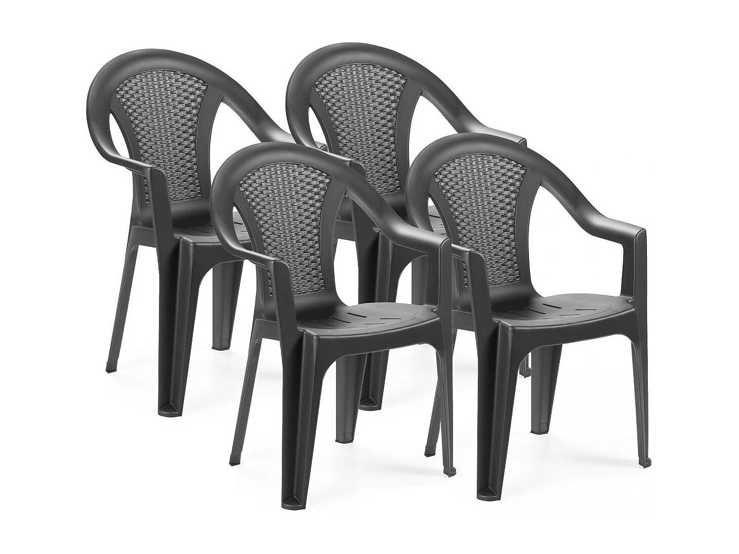 Pack 4 sillas de exterior Coral Antracita