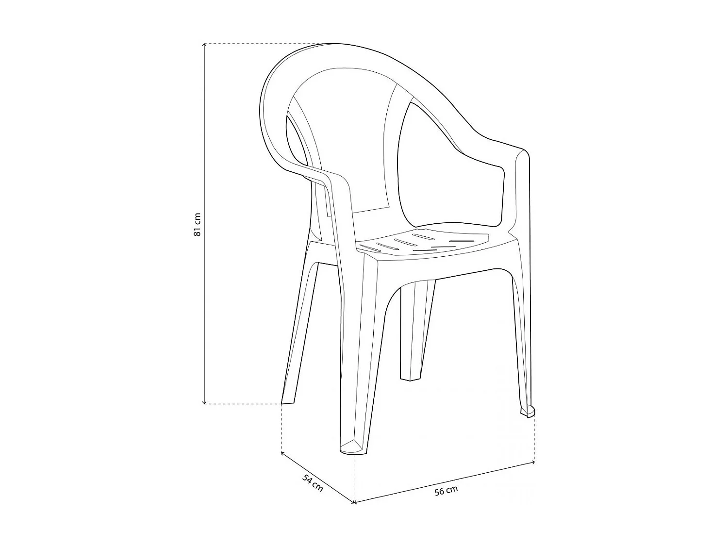 Pack 4 sillas de exterior Coral Antracita