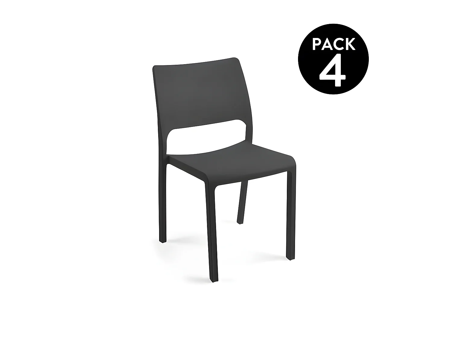 Pack 4 sillas de exterior Shine Antracita