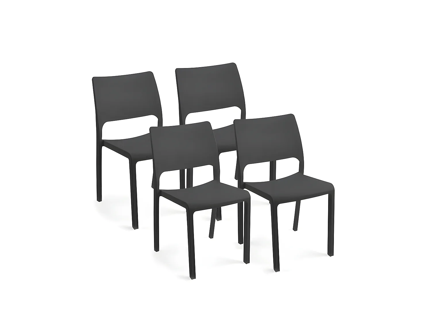 Pack 4 sillas de exterior Shine Antracita
