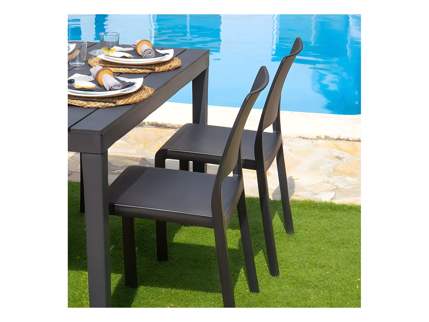 Pack 4 sillas de exterior Shine Antracita