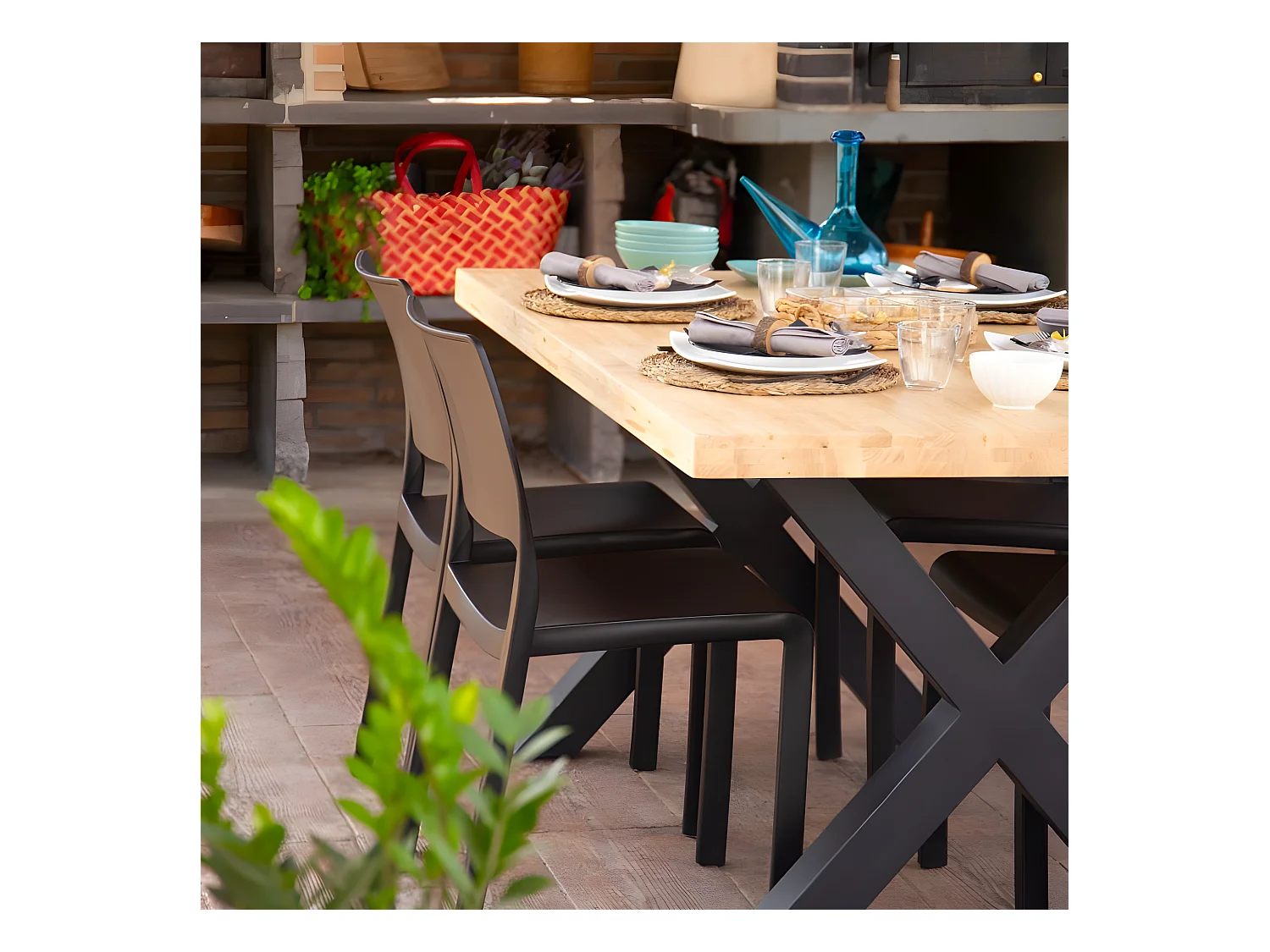 Pack 4 sillas de exterior Shine Antracita