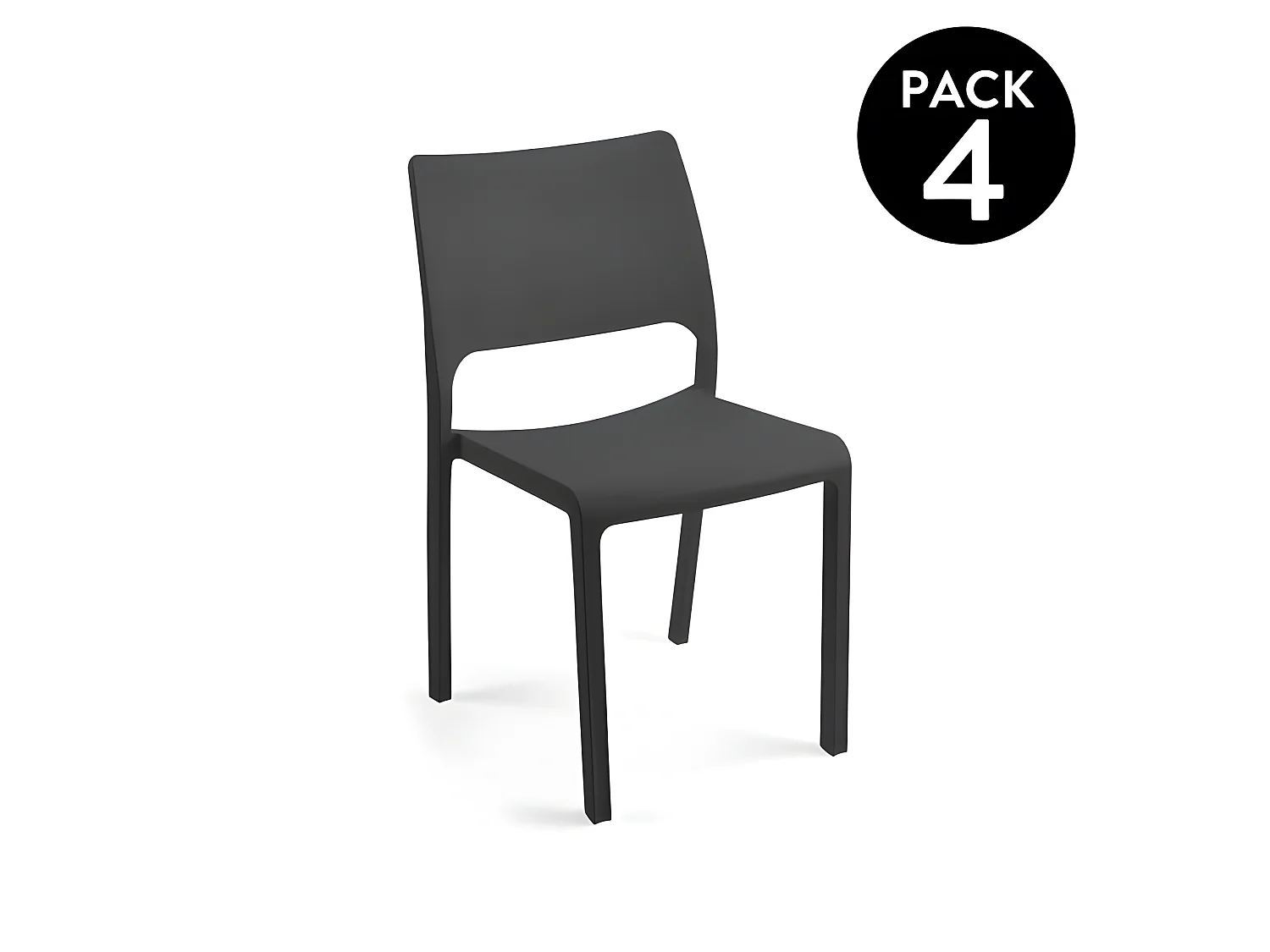 Pack 4 sillas de exterior Shine Antracita