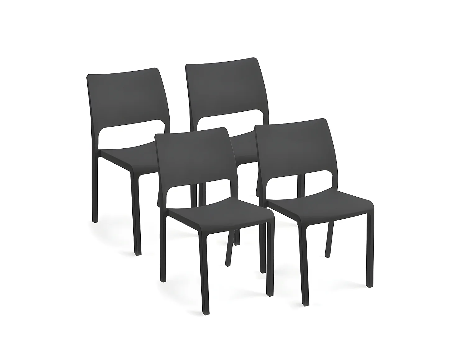 Pack 4 sillas de exterior Shine Antracita